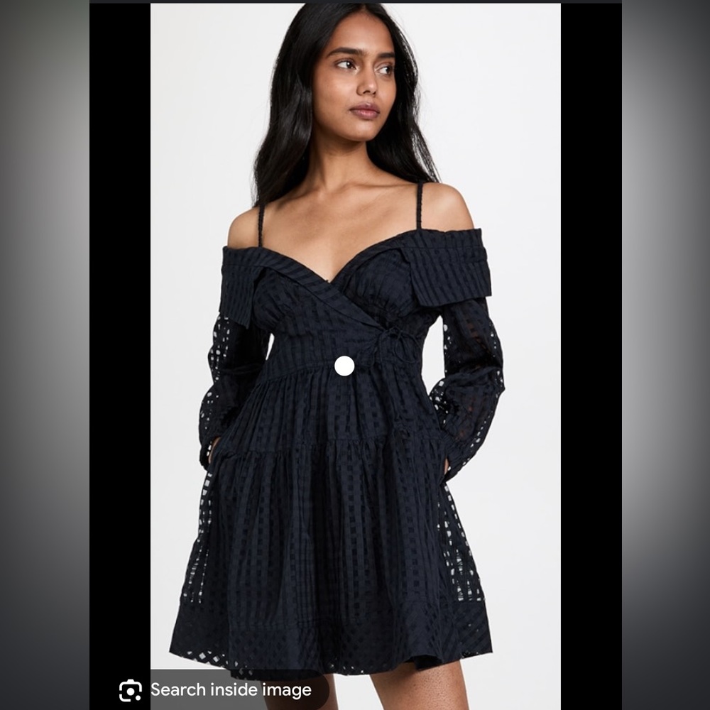 Jonathan Simkhai Bahari Cold Shoulder Mini Dress in Black size xs